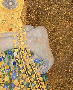 キス、1907-08油彩、キャンバスのディテール601